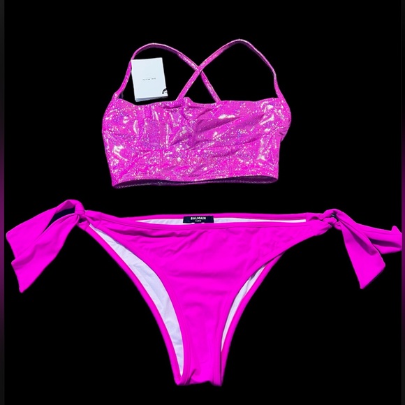 BALMAIN***Fuscia/iridescent Pink Bikini Set****US 4 $780 - Picture 5 of 7